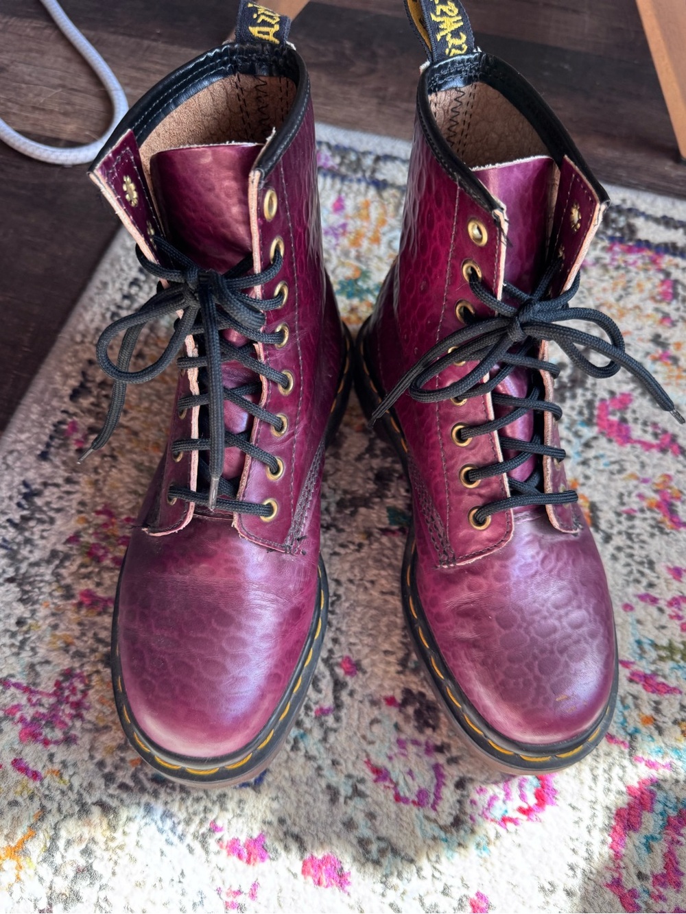 Dr. Martens RARE 90’s Wine Croc Leather Boots 6